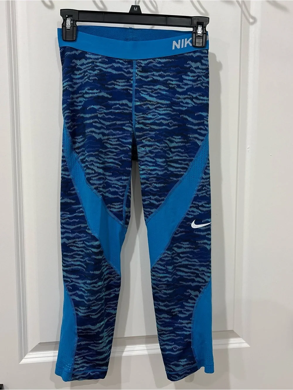 NikePro Blue Patterned Training Leggings